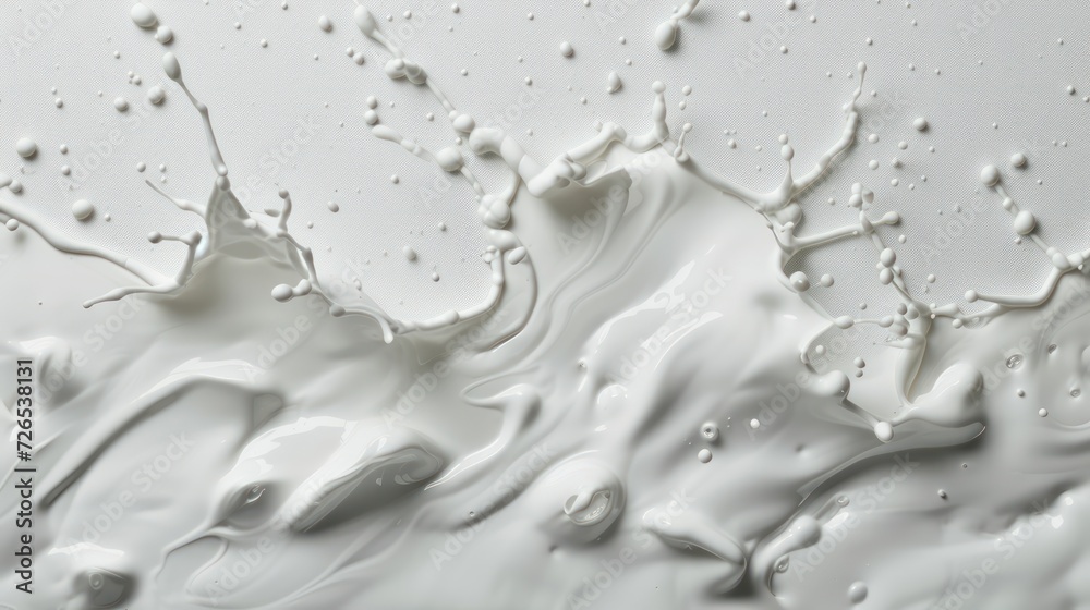 white splash of milk onto white background