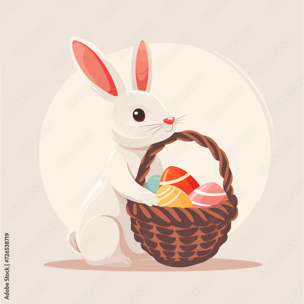 Easter Bunny with basket full of easter eggs Easter Bunny with basket full of easter eggs
