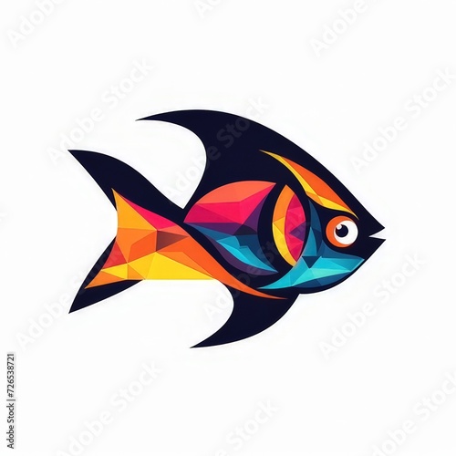 wild fish logo minimalistic vector style 