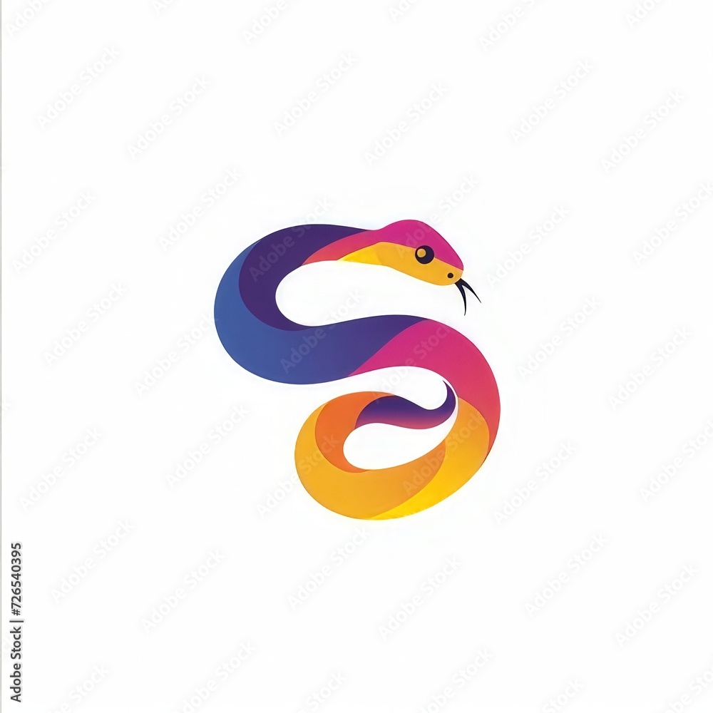 Obraz premium wild snake logo minimalistic vector style 