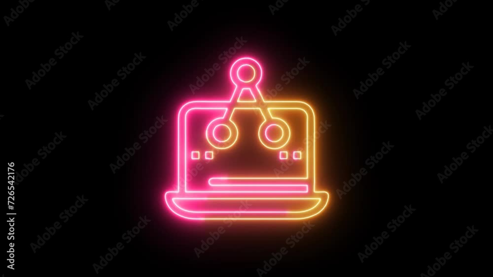 Neon digital marketing and technology sign animation. Neon digital marketing and technology sign animation.