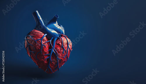 3D Rendering of a Human Heart, Macro Rimlight