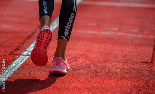 Close up shot of runner's shoes. Active lifestyle, sports training concept © Stas