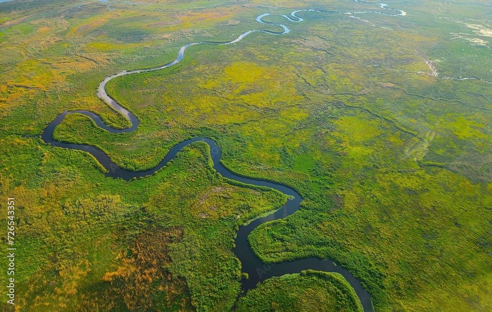 Ribbon of channels in the Okavango Delta
