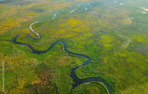 Ribbon of channels in the Okavango Delta