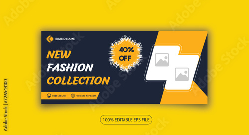 New Fashion Collection facebook cover photo web banner design template 