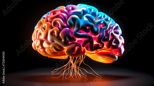 Creative human brain concept, creative light bulb background