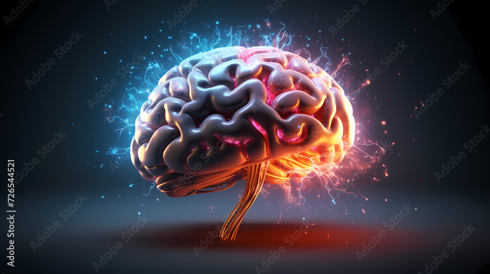Creative human brain concept, creative light bulb background Creative human brain concept, creative light bulb background