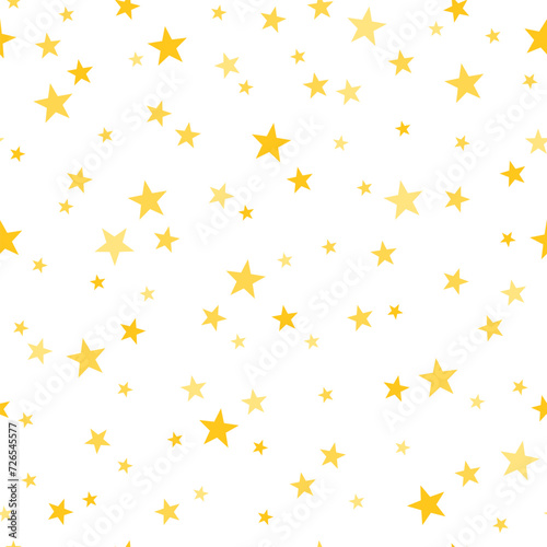 Seamless pattern with yellow stars. Vector illustration for textiles, wrapping paper, wallpaper.