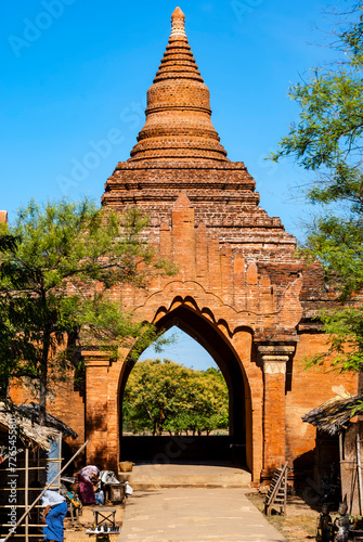 Entrance gate of the Sulamani Pahto pagoda in Bagan, Myanmar, Burma, Asia photo