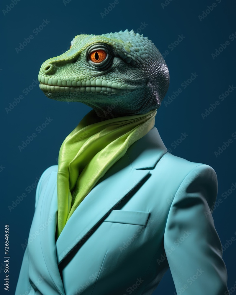 Reptiloid humanoid. Portrait of a lizard woman