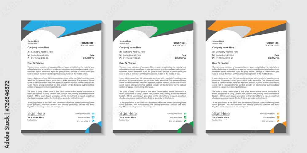 Obraz premium modern business letterhead template