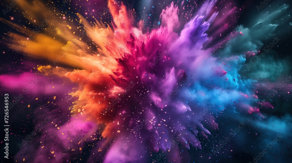 Colorful ink explosion on dark background Colorful ink explosion on dark background