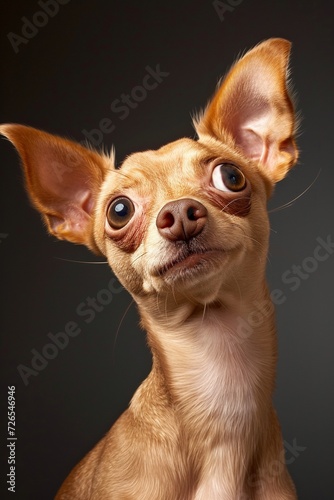 Studio Portrait von einem Hund mit lustigen, süßen Augen