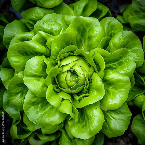 salad vegetable,Butterhead Lettuce,Green Oak Lettuce,Lettuce,Cos Lettuc ,Red Oak Lettuce,Baby Rocket Lettuce,top view,worm view  photo