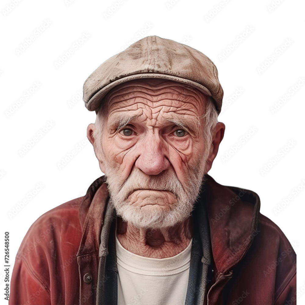 Old man with sad facial expression png image Old man with sad facial expression png image