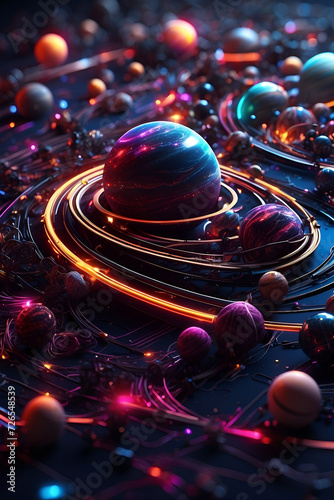 Planets and glaxy illustration photo