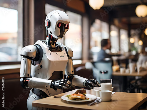 Robots serve restaurant customers and deliver orders to them