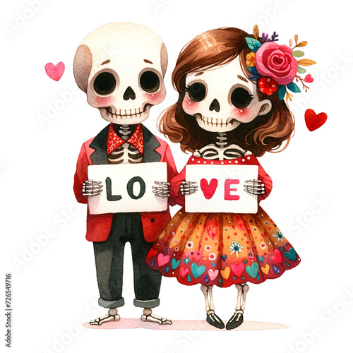 Skeleton Couple,Funny skeleton couple, Ghost couple, Valentine png,pink couple, girl and boy, Heart, Love, happy, Cute doll, flower, floral