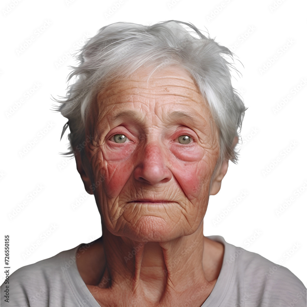 Old woman with sad facial expression png image Old woman with sad facial expression png image