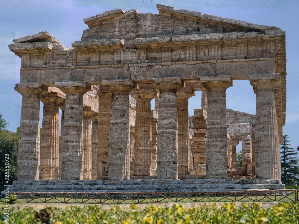The Temple of Hera II (called the Temple of Neptune or of Poseidon), is a Greek temple in Paestum, Campania, Italy. It was built in 460–450 BC