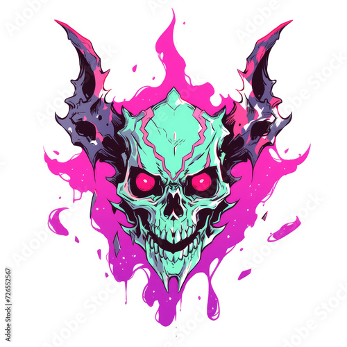 illustration of a scary devil's head, very suitable for tattoo designs and t-shirt screen printing