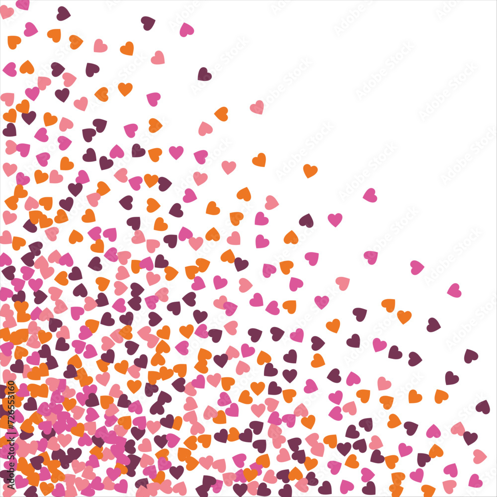 Vector edging, ribbon, border from hearts. Hand-drawn romantic pattern. Valentine's Day. Banner template. Vector illustration.