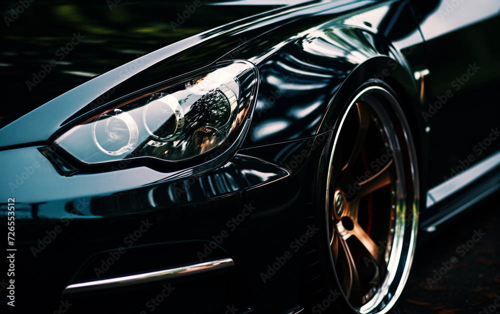 Fototapeta premium Capturing the Essence: Close-up of Modern Sports Car Customization