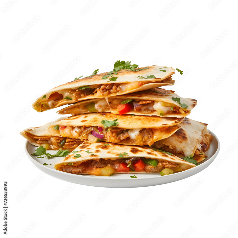 Mexican Quesadillas: A Taste of Delicious Mexican Cuisine, Isolated on Transparent Background, PNG Mexican Quesadillas: A Taste of Delicious Mexican Cuisine, Isolated on Transparent Background, PNG