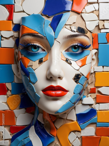 Ceramic felame face illustration photo