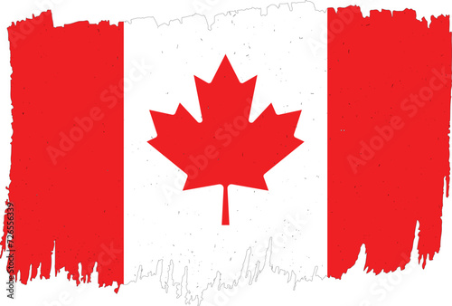 Canada flag in brush stroke effect