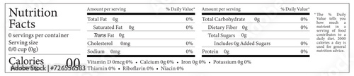 Nutrition Facts Label Template - Text Editable and Scalable - Tabular for Regular-Sized Packaging - US FDA Compliant 2020 in Helvetica Font