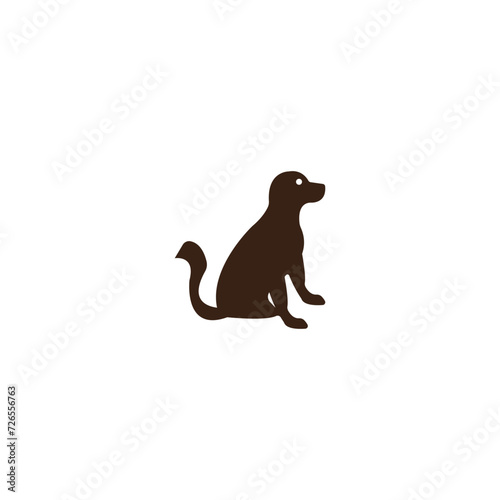 Round and circle dog animal logo design . Simple colorful dog silhouette