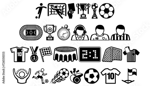 Soccer icon set PNG transparent
