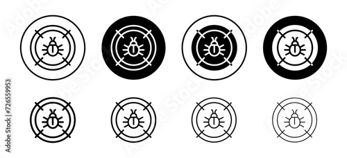 Debug vector icon set collection. Debug Outline flat Icon.
