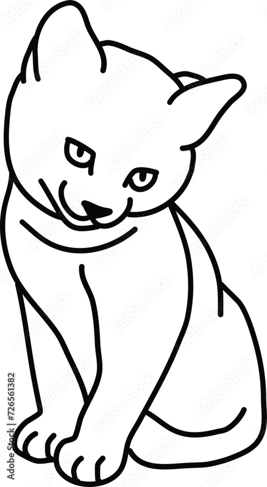 Organic Cat vector outline Organic Cat vector outline
