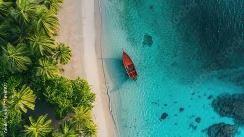 Tropical beach birdview