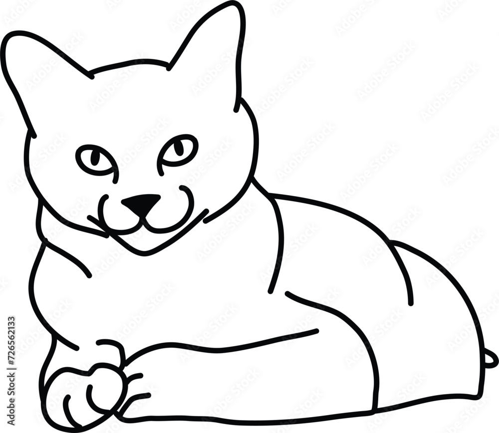 Organic Cat vector outline Organic Cat vector outline