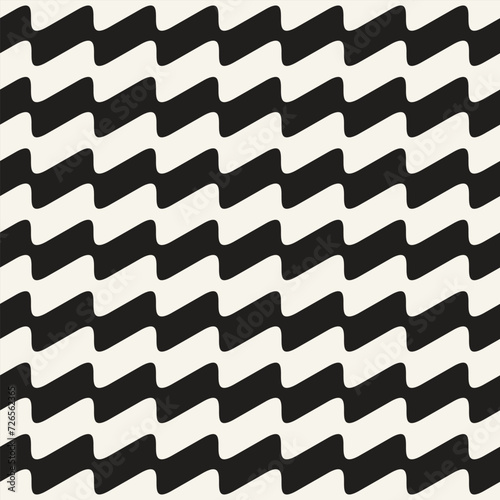 Vector seamless pattern. Repeating geometric elements. Stylish monochrome background design.