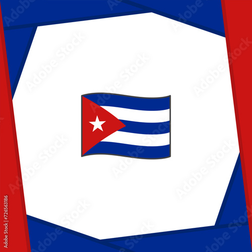 Cuba Flag Abstract Background Design Template. Cuba Independence Day Banner Social Media Post. Cuba Banner