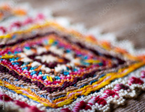 Southwest knitted pattern macro colorful © thomasjamesimages