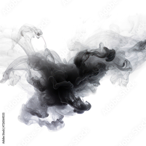 Abstract black and gray smoke g a soft cloudy on transparent png.