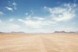 empty road in desert landscape on sunny day