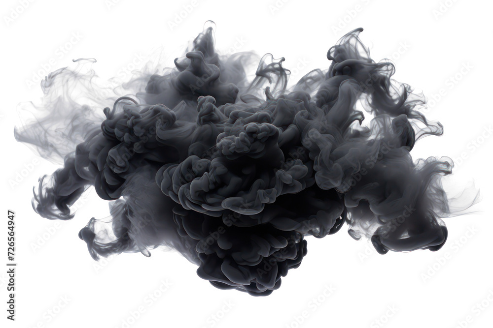 Abstract black and gray smoke g a soft cloudy on transparent png. - obrazy, fototapety, plakaty 