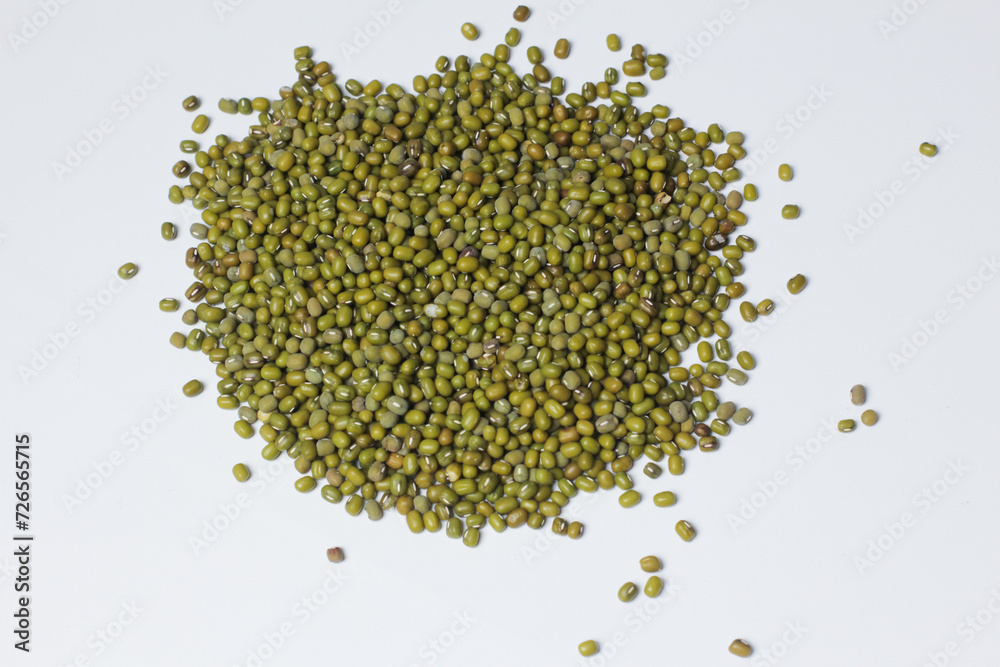 Mung beans seeds on white backgroung Mung beans seeds on white backgroung