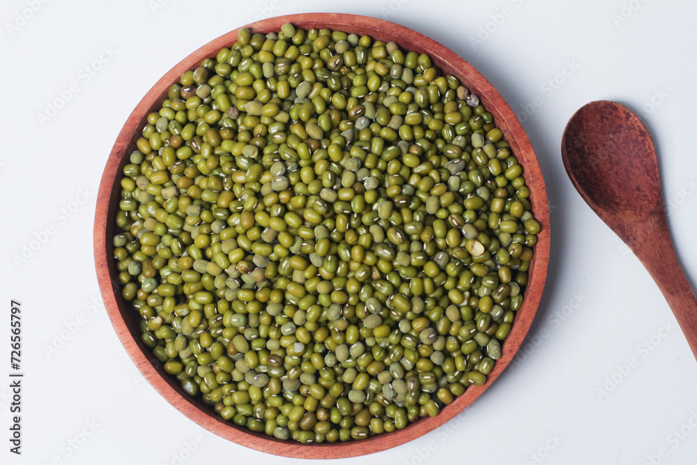Mung beans seeds on white backgroung Mung beans seeds on white backgroung