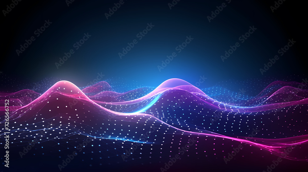Digital technology blue rhythm wavy lines abstract graphic poster web page ppt background Digital technology blue rhythm wavy lines abstract graphic poster web page ppt background