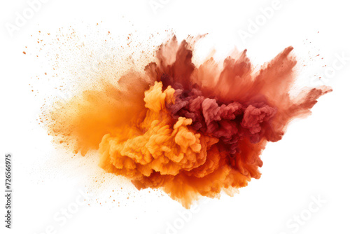 Abstract colored brown powder, dirt cloud explode smoke cloud, a soft dust explode cloudy on transparent png.