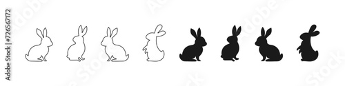 Bunny. Easter Bunny. Silhouette Easter Bunny. Rabbit vector icon