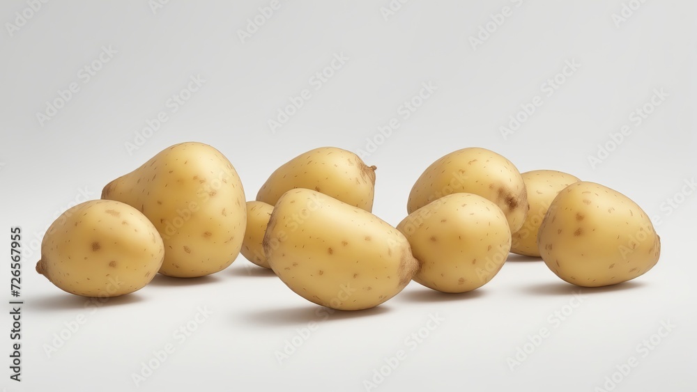 Potato's on White Background Potato's on White Background